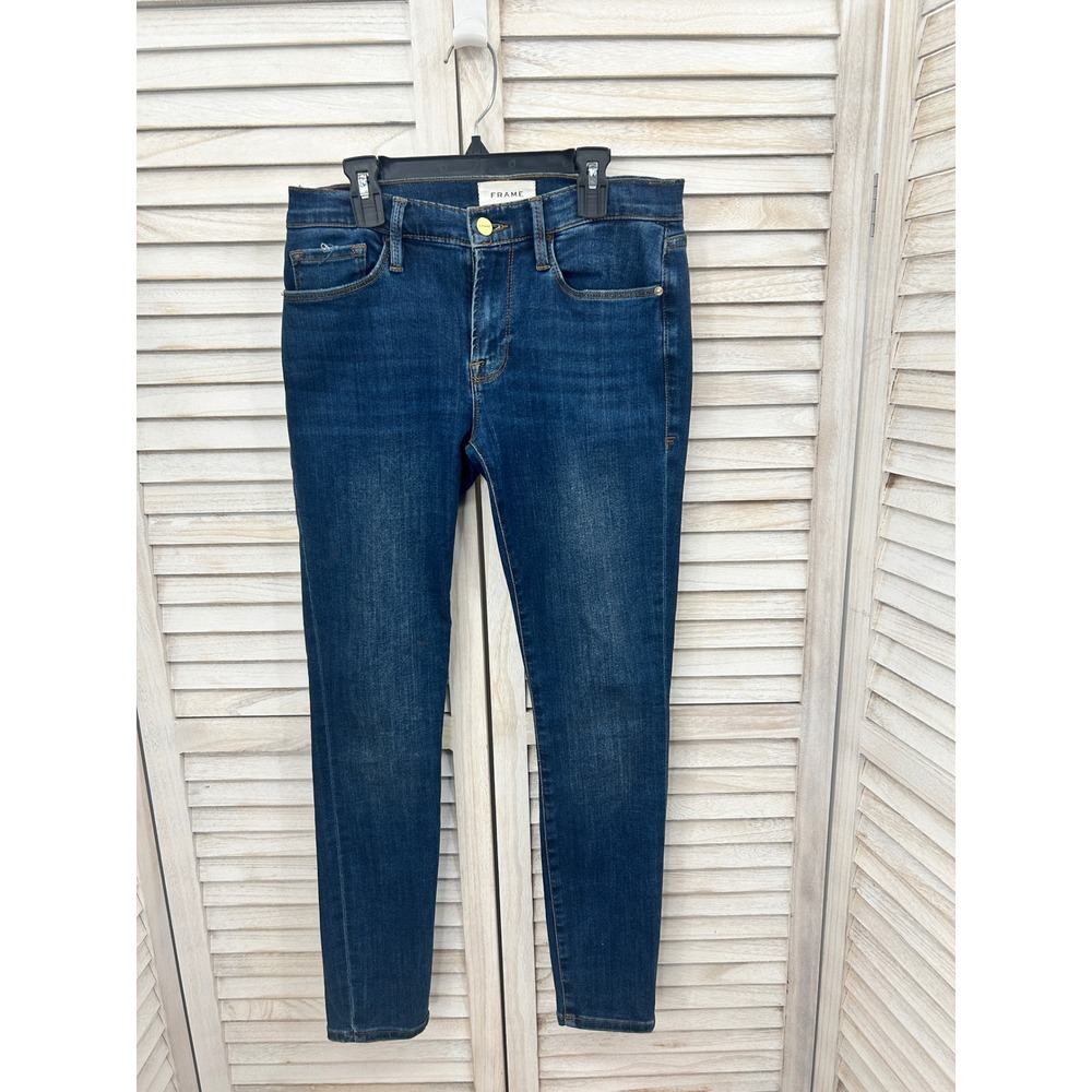 FRAME Le Skinny de Jeanne Jeans Size 27 Mid Blue Tone Fitted Denim EUC